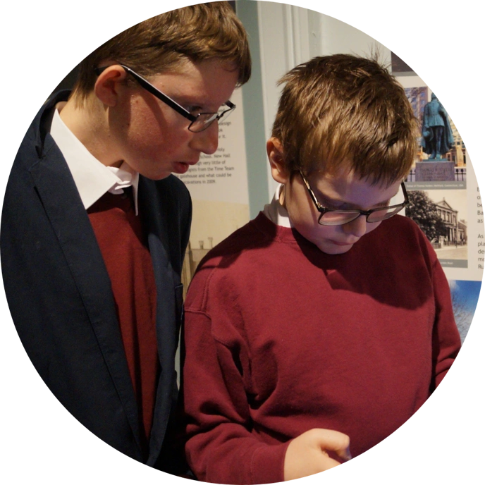 two schoolboys at the Museum