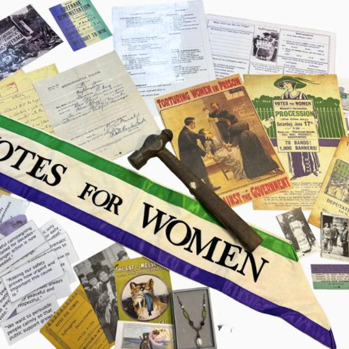 Collection of vintage leaflets and other papers relating to the Suffragettes